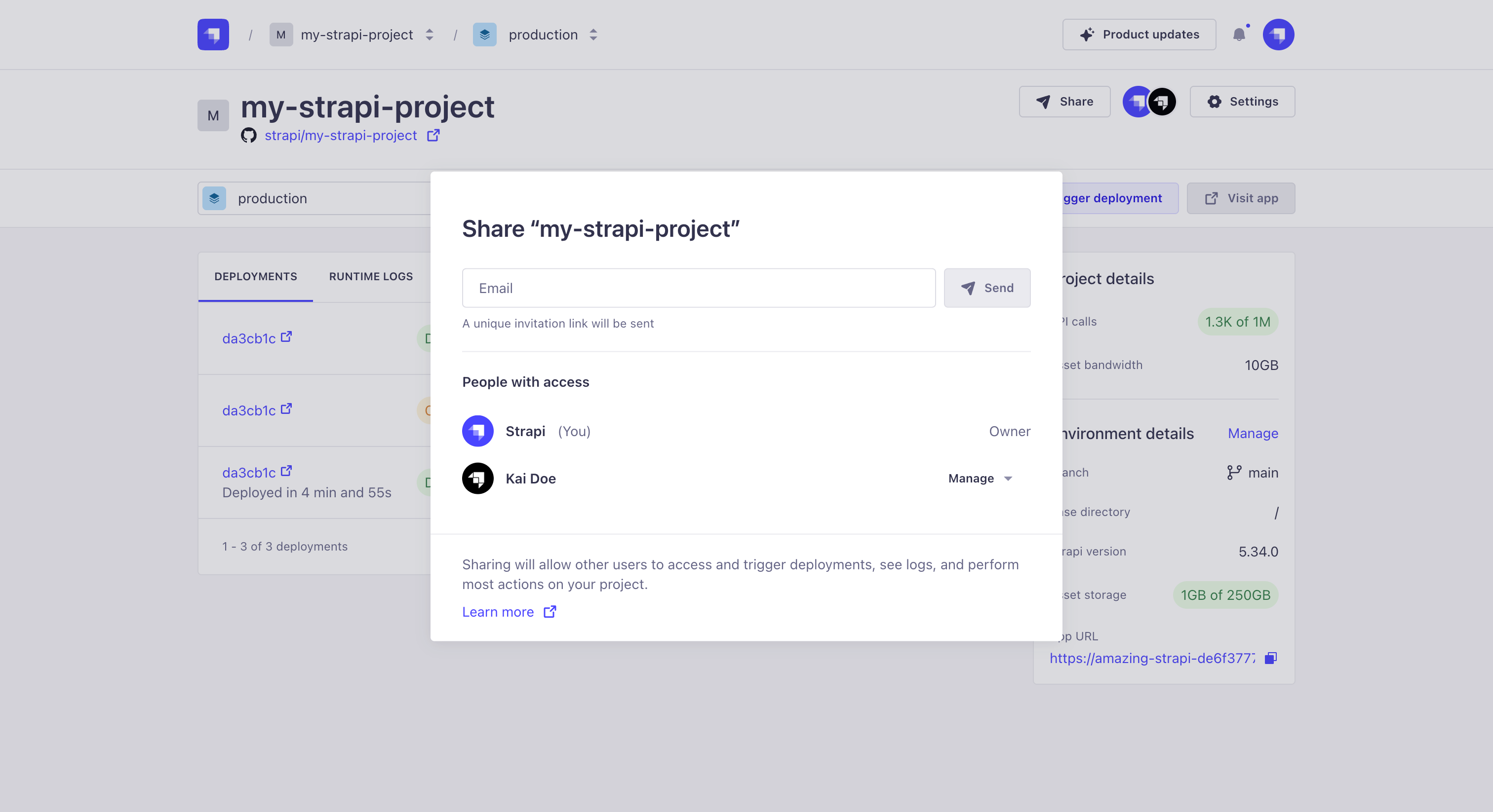 Share button and avatar